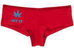 Knaughty Knickers Women's Hit It Pot Leaf Weed Rave Hot Sexy Boyshort