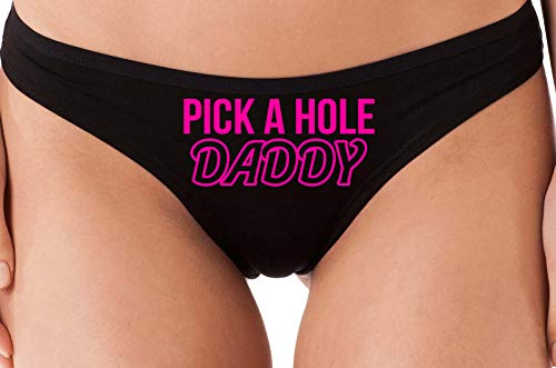 Knaughty Knickers Pick A Hole Any Fuck My Ass Mouth Pussy Black Thong Underwear