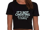 Knaughty Knickers Its Not Cheating If My Husband Watches Black Cropped Tank Top
