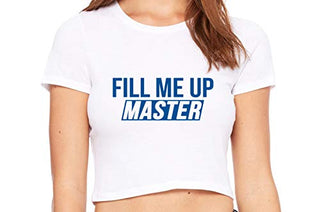 Fill Me Up Master - White Crop Top