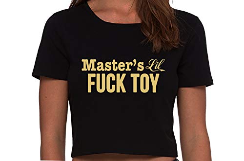 Knaughty Knickers Masters Little Fuck Toy Piece of Ass Black Cropped Tank Top