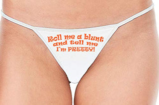 Roll Me A Blunt and Tell Me Im Pretty - White String Thong