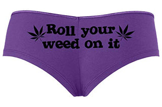 Roll You Weed on It - Purple Boyshort