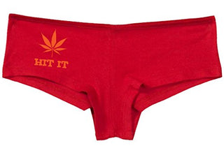 Hit It Pot Leaf - Red Boyshort