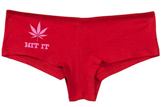 Hit It Pot Leaf - Red Boyshort