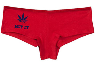 Hit It Pot Leaf - Red Boyshort