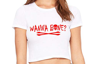 Wanna Bone? - White Crop Top