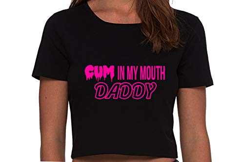 Knaughty Knickers Cum In My Mouth Daddy Oral Blow Job Black Cropped Tank Top