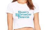 Knaughty Knickers Daddys Deepthroat Princess DDLG White Crop Cropped Tank Top