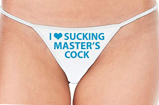 I Love Sucking Master's Cock - White String Thong