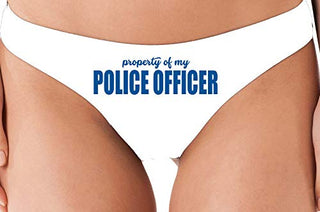 Property of My Police Officer - White Thong