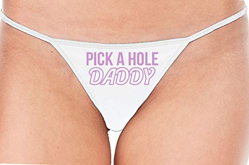 Knaughty Knickers Pick A Hole Any Fuck My Ass Mouth Pussy White String Thong