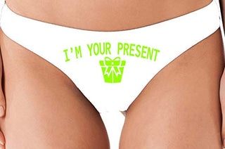 I Am Your Present - White Thong