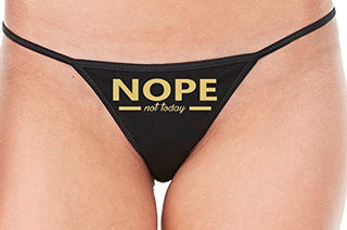 Nope Not Today - Black String Thong