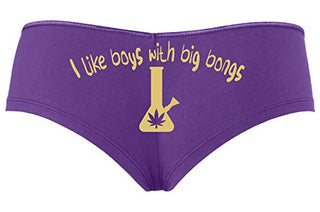 I Like Boys With Big Bongs - Purple Boyshort