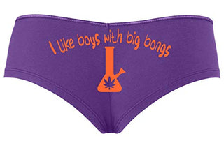 I Like Boys With Big Bongs - Purple Boyshort