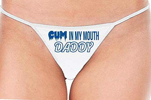 Knaughty Knickers Cum In My Mouth Daddy Oral Blow Job White String Thong Panty