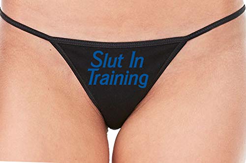 Knaughty Knickers Slut in Training Keep Slutty HotWife Black String Thong Panty