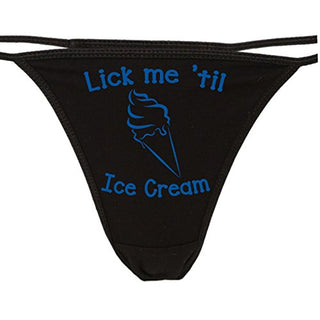 Lick Me Till Ice Cream - Black String Thong