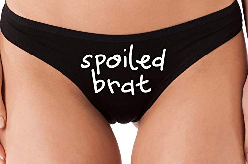 Knaughty Knickers Spoiled Brat DDLG Sexy Black Thong Underwear For Little Sub