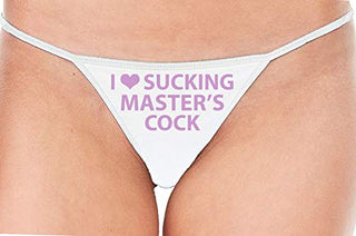 I Love Sucking Master's Cock - White String Thong
