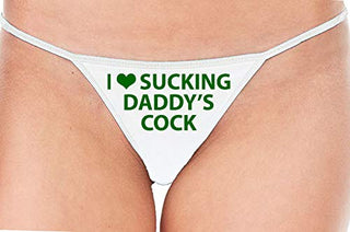 I Love Sucking Daddy's Cock - White String Thong