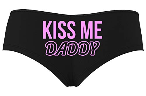Knaughty Knickers Kiss Me Daddy Snuggle BabyGirl Master Black Boyshort Panties