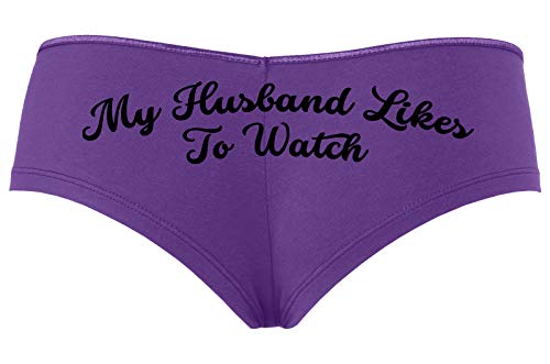 Knaughty Knickers My Husband Likes To Watch Swinger Slutty Purple Boyshort