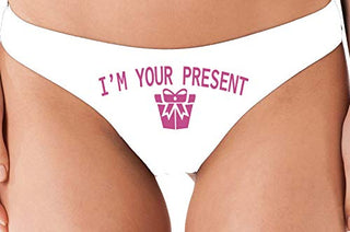 I Am Your Present - White Thong