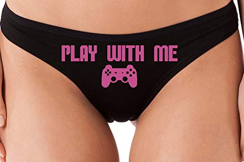 Knaughty Knickers Play With Me Video Game Sexy Flirt Gamer Girl Black Thong ddlg