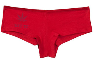 Hit It Pot Leaf - Red Boyshort