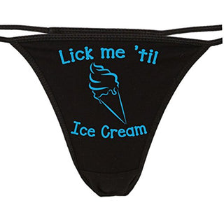 Lick Me Till Ice Cream - Black String Thong