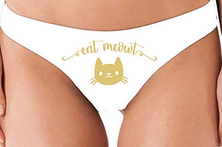 Eat Meowt Pussy Cat - White Thong
