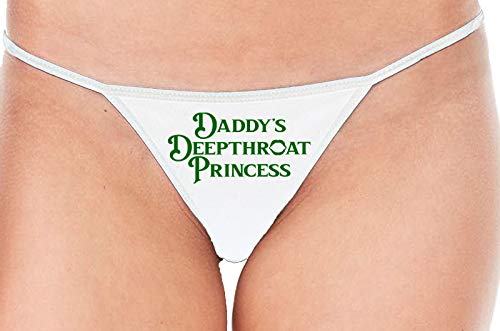 Knaughty Knickers Daddys Deepthroat Princess Sexy DDLG White String Thong Panty