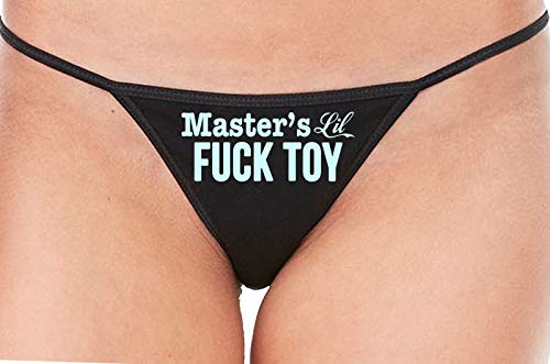 Knaughty Knickers Masters Little Fuck Toy Piece Of Ass Black String Thong Panty