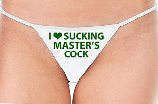 I Love Sucking Master's Cock - White String Thong