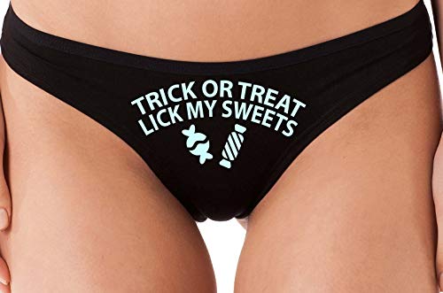 Knaughty Knickers Trick Or Treat Lick My Sweets Halloween Sexy Black Thong Oral