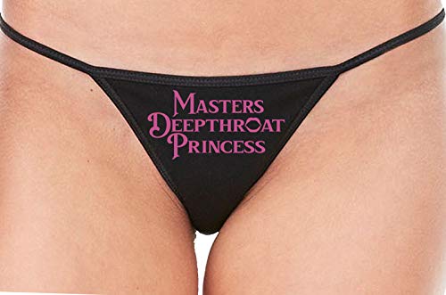 Knaughty Knickers Masters Deepthroat Princess Oral Sex Black String Thong Panty