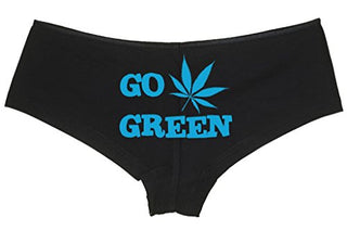 Go Green Pot Leaf - Black Boyshort