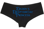 Daddys Deepthroat Princess - Black Boyshort Panties