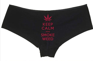 Keep Calm Smoke Weed - Black Boyshort