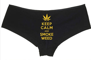 Keep Calm Smoke Weed - Black Boyshort