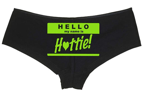 Knaughty Knickers Women's Hello My Name is Hottie Funny Hot Sexy Boyshort