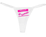 Knaughty Knickers Women's Hello My Name Baked Tag Pot Weed Leaf Thong