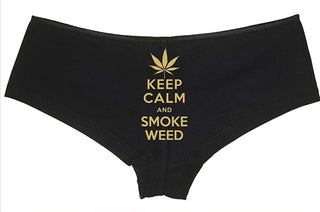 Keep Calm Smoke Weed - Black Boyshort