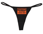 Knaughty Knickers Women's Rude Slippery When Wet Fun Sexy Thong