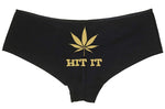 Knaughty Knickers Women's Hit It Pot Leaf Weed Rave Cute Hot Sexy Boyshort