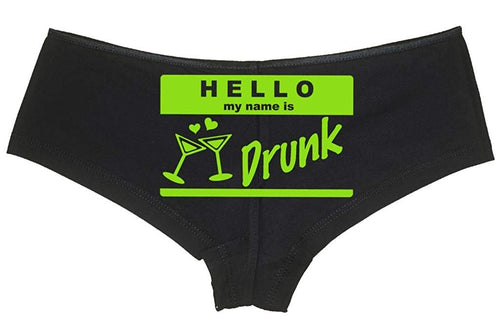 Knaughty Knickers Women's Hello My Name is Drunk Funny Hot Sexy Boyshort
