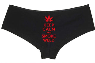 Keep Calm Smoke Weed - Black Boyshort