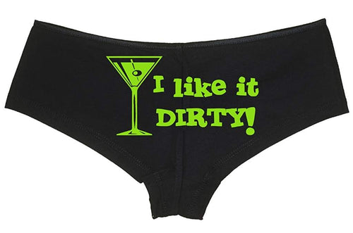 Knaughty Knickers Women's I Like It Dirty Funny Cheeky Hot Sexy Boyshort